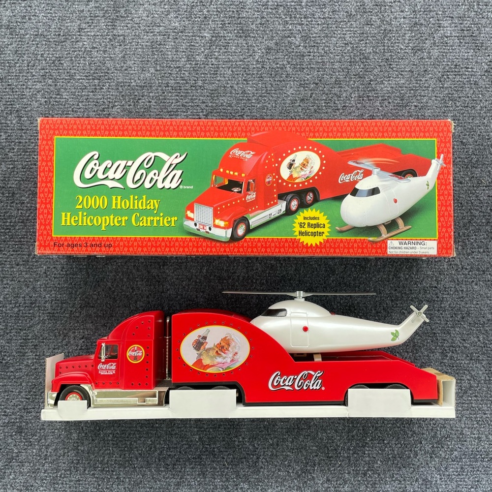 2000 Coca-Cola Holiday Helicopter Carrier Semi Toy